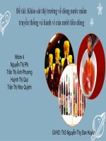 Đề tài khảo sát thị trường về dòng nước mắm truyền thống và hành vi của nười tiêu dùng   