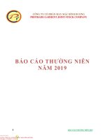 CÔNG TY CỔ PHẦN MAY MẶC BÌNH DƯƠNG PROTRADE GARMENT JOINT STOCK COMPANY BÁO CÁO THƯỜNG NIÊN NĂM 2019