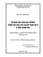 Sử dụng bảo tàng địa phương trong dạy học lịch sử việt nam lớp 6 tỉnh thanh hóa    