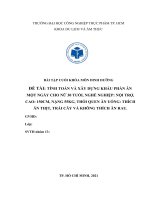 ĐỀ TÀI TÍNH TOÁN VÀ XÂY DỰNG KHẨU PHẦN ăn MỘT NGÀY CHO NỮ 30 TUỔI, NGHỀ NGHIỆP NỘI TRỢ, CAO 150CM, NẶNG 55KG, THÓI QUEN ăn UỐNG THÍCH ăn THỊT, TRÁI CÂY VÀ KHÔNG THÍ 