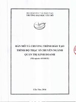 BẢN MÔ TẢ CHƯƠNG TRÌNH ĐÀO TẠO TRÌNH Đ ộ THẠC sĩ CHUYÊN NGÀNH QUẢN TRỊ KINH DOANH
