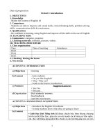 giáo án tiếng anh 10 học kì I đầy đủ  kế hoạch bài dạy theo cv 5512