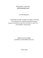Ảnh hưởng của thức ăn đến tỷ lệ sống và tốc độ tăng trưởng của tôm he chân trắng (penaeus vannamei) giai đoạn pl10 tại công ty thủy sản vina ninh hải   ninh thuận    