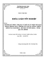 Đánh giá thực trạng và đề xuất một số giải pháp trong quá trình xây dựng nông thôn mới ở xã mai hóa   huyện tuyên hóa   tỉnh quảng bình    