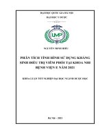 Phân tích tình hình sử dụng kháng sinh điều trị viêm phổi tại khoa nhi bệnh viện e năm 2021 