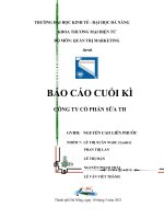 BÁO cáo CUỐI kì CÔNG TY cổ PHẦN sữa TH 
