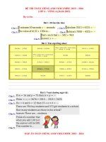 toan tieng anh vong 4 lop 4