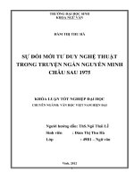 Sự đổi mới tư duy nghệ thuật trong truyện ngắn nguyễn minh châu    