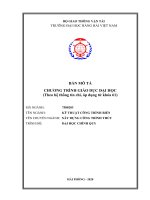 TRƯỜNG ĐẠI HỌC HÀNG HẢI VIỆT NAM BẢN MƠ TẢ CHƯƠNG TRÌNH GIÁO DỤC ĐẠI HỌC TÊN NGÀNH: KỸ THUẬT CƠNG TRÌNH BIỂN