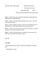 De kiem tra cuoi hoc ki 1 mon Sinh Hoc 8THCS Tran Kiet