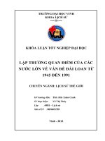 Lập trường quan điểm của các nước lớn về vấn đề đài loan từ 1945 đến 1991    
