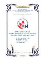 BÀI tâp̣ GIỮA kỳ phân tích sự tác đôṇg của các yếu tố môi trường kinh doanh đến môṭ doanh nghiêp̣ cụ thể 