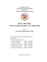 ĐỒ án môn học CÔNG NGHỆ CHẾ BIẾN cây NHIỆT đới  đề tài sản XUẤT dầu đậu NÀNH 