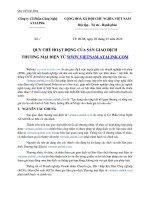 QUY CHẾ HOẠT ĐỘNG CỦA SÀN GIAO DỊCH THƯƠNG MẠI ĐIỆN TỬ WWW.VIETNAM.ATALINK.COM