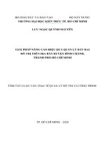 GIẢI PHÁP NÂNG CAO HIỆU QUẢ QUẢN LÝ ĐẤT ĐAI ĐÔ THỊ TRÊN ĐỊA BÀN HUYỆN BÌNH CHÁNH, THÀNH PHỐ HỒ CHÍ MINH TÓM TẮT LUẬN VĂN THẠC SĨ