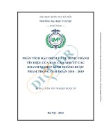 PHÂN TÍCH ĐẶC ĐIỂM VÀ SỰ HÌNH THÀNH TÍN HIỆU CỦA BÁO CÁO ADR TỪ CÁC DOANH NGHIỆP KD DƯỢC PHẨM TRONG GIAI ĐOẠN 2010 - 2019  KHÓA LUẬN TỐT NGHIỆP DƯỢC SĨ