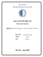 TRƯỜNG ĐẠI HỌC LUẬT HÀ NỘI. BÀI TẬP LỚN HỌC KÌ. Môn: Kinh tế chính trị. Đề số 5: Quy luật giá trị thặng dư – Lý luận và thực tiễn ở Việt Nam