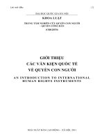 ĐẠI HỌC QUỐC GIA HÀ NỘI KHOA LUẬT TRUNG TÂM NGHIÊN CỨU QUYỀN CON NGƯỜI – QUYỀN CÔNG DÂN (CRIGHTS) GIỚI THIỆU CÁC VĂN KIỆN QUỐC TẾ VỀ QUYỀN CON NGƯỜI