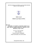TÌM HIỂU VỀ NHỮNG TRƯỜNG HỢP LOẠI TRỪ TRÁCH NHIỆM HÌNH SỰ TRONG LUẬT HÌNH SỰ VIỆT NAM 