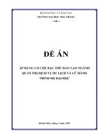 ĐỀ ÁN  ÁP DỤNG CƠ CHẾ ĐẶC THÙ ĐÀO TẠO NGÀNH QUẢN TRỊ DỊCH VỤ DU LỊCH VÀ LỮ HÀNH  TRÌNH ĐỘ ĐẠI HỌC