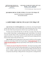 QUI ĐỊNH CHUNG VỀ ĐỀ CƯƠNG VÀ LUẬN VĂN THẠC SỸ  CHUYÊN NGÀNH: QUẢN TRỊ KINH DOANH