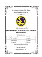 BÁO CÁO BÀI TẬP LỚN PHÂN TÍCH VÀ THIẾT KẾ HỆ THỐNG QUẢN LÝ WEBSITE BÁN ĐIỆN THOẠI 