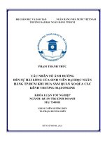 Các nhân tố ảnh hưởng đến sự hài lòng của sinh viên đại học ngân hàng tp  HCM khi mua sắm quần áo qua các kênh thương mại online 