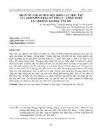 Nhân tố ảnh hưởng đến động lực học tập của sinh viên khoa kỹ thuật – công nghệ tại Trường Đại học Tây Đô