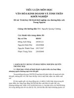 Trình bày Mô hình khởi nghiệp của thương hiệu cafe Trung Nguyên