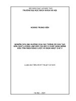 Nghiên cứu ảnh hưởng của các thông số cấu tạo đến chất lượng làm việc của bộ vi chấp hành MEMS kiểu tĩnh điện răng lược và điện nhiệt chữ v 
