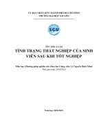 TÊN TIỂU LUẬN Phương pháp nghiên cứu khoa học TÌNH TRẠNG THẤT NGHIỆP CỦA SINH VIÊN SAU KHI TỐT NGHIỆP