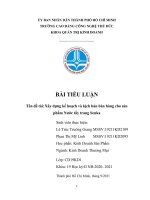 đề tài xây dựng kế hoạch và kịch bản bán hàng cho sản phẩm nước tẩy trang senka 