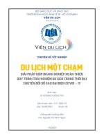 DU LỊCH MỘT CHẠM – quy trình trải nghiệm du lịch trong thời đại chuyển đổi số sau đại dịch COVID – 19 