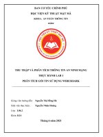 THU THẬP VÀ PHÂN TÍCH THÔNG TIN AN NINH MẠNG THỰC HÀNH LAB 1 PHÂN TÍCH GÓI TIN SỬ DỤNG WIRESHARK 