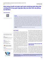 Hiện tượng chuyển mã ngôn ngữ (code switching) giữa tiếng Việt và tiếng Anh trong ngôn ngữ giao tiếp của nhân viên văn phòng tại Việt Nam