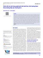 Phát triển du lịch làng nghề phở sắn Quế Sơn, tỉnh Quảng Nam theo hướng tiếp cận chuỗi giá trị