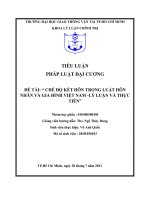 ĐỀ TÀI CHẾ độ KẾT HÔN TRONG LUẬT HÔN NHÂN VÀ GIA ĐÌNH VIỆT NAM  LÝ LUẬN VÀ THỰC TIỄN 