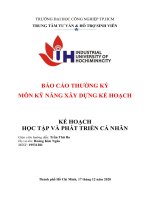 BÁO CÁO THƯỜNG KỲ MÔN KỸ NĂNG XÂY DỰNG KẾ HOẠCH KẾ HOẠCH HỌC TẬP VÀ PHÁT TRIỂN CÁ NHÂN 