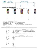 Bài tập tiếng anh 4 unit 1 lesson 1