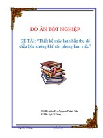 ĐỒ án tốt NGHIỆP đề tài  “thiết kế máy lạnh hấp thụ để điều hòa không khí văn phòng làm việc” 