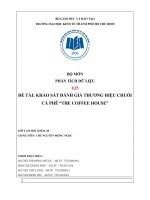 ĐỀ TÀI KHẢO SÁT ĐÁNH GIÁ THƯƠNG HIỆU CHUỖI CÀ PHÊ “THE COFFEE HOUSE 