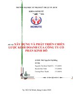 tiểu luận cuối kì Quản trị chiến lược: XÂY DỰNG VÀ PHÁT TRIỂN CHIẾN LƯỢC KINH DOANH CỦA CÔNG TY CỔ PHẦN KINH ĐÔ