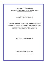 Luận văn thạc sĩ kinh tế  tác động của giá trị cảm nhân đến sự gắn kết của người tiêu dùng với nhà cung cấp   trường hợp sản phẩm gạo tại tỉnh an giang 
