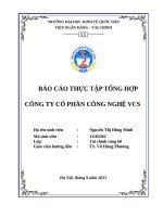 BÁO CÁO THỰC TẬP TỔNG HỢP   CÔNG TY CỔ PHẦN CÔNG NGHỆ VCS 