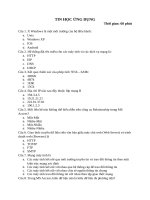 ĐỀ THI MÔN TIN HỌC ỨNG DỤNG