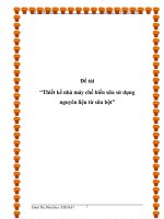 Đề tài “thiết kế nhà máy chế biến sữa sử dụng nguyên liệu từ sữa bột” 