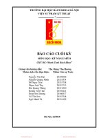 TRƯỜNG ĐẠI HỌC BÁCH KHOA HÀ NỘI VIỆN SƯ PHẠM KỸ THUẬT BÁO CÁO CUỐI KỲ MÔN HỌC: KỸ NĂNG MỀM CHỦ ĐỀ:“Shark Tank Bách Khoa”