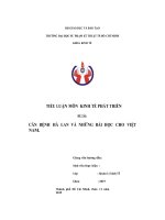 TIỂU LUẬN KINH tế PHÁT TRIỂN   căn BỆNH hà LAN và NHỮNG bài học CHO VIỆT NAM