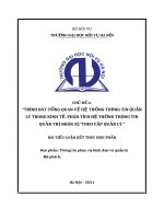 TRÌNH bày TỔNG QUAN về hệ THỐNG THÔNG TIN QUẢN lý TRONG KINH tế