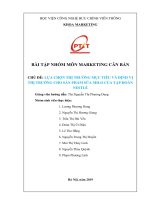 LỰA CHỌN THỊ TRƯỜNG MỤC TIÊU VÀ ĐỊNH VỊ THỊ TRƯỜNG CHO SẢN PHẨM SỮA MILO CỦA TẬP ĐOÀN NESTLÉ 